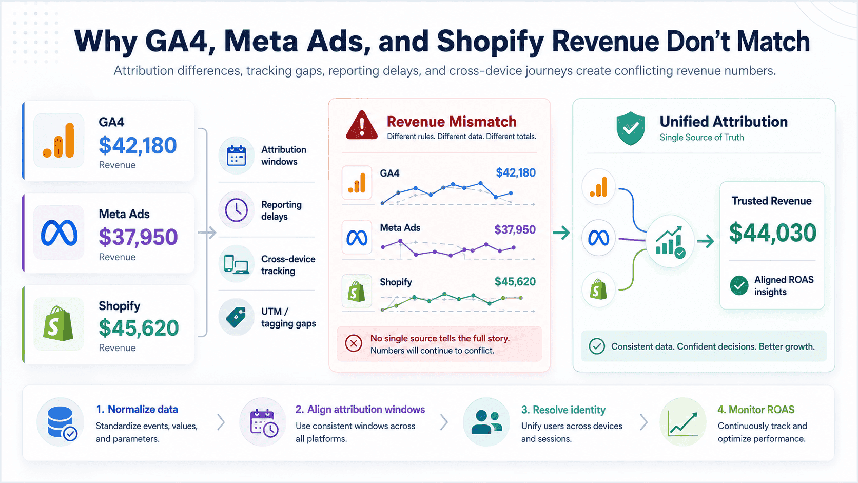 Why GA4, Meta Ads, and Shopify Revenue Do Not Match Need