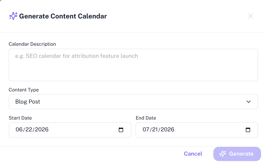 create content calendar