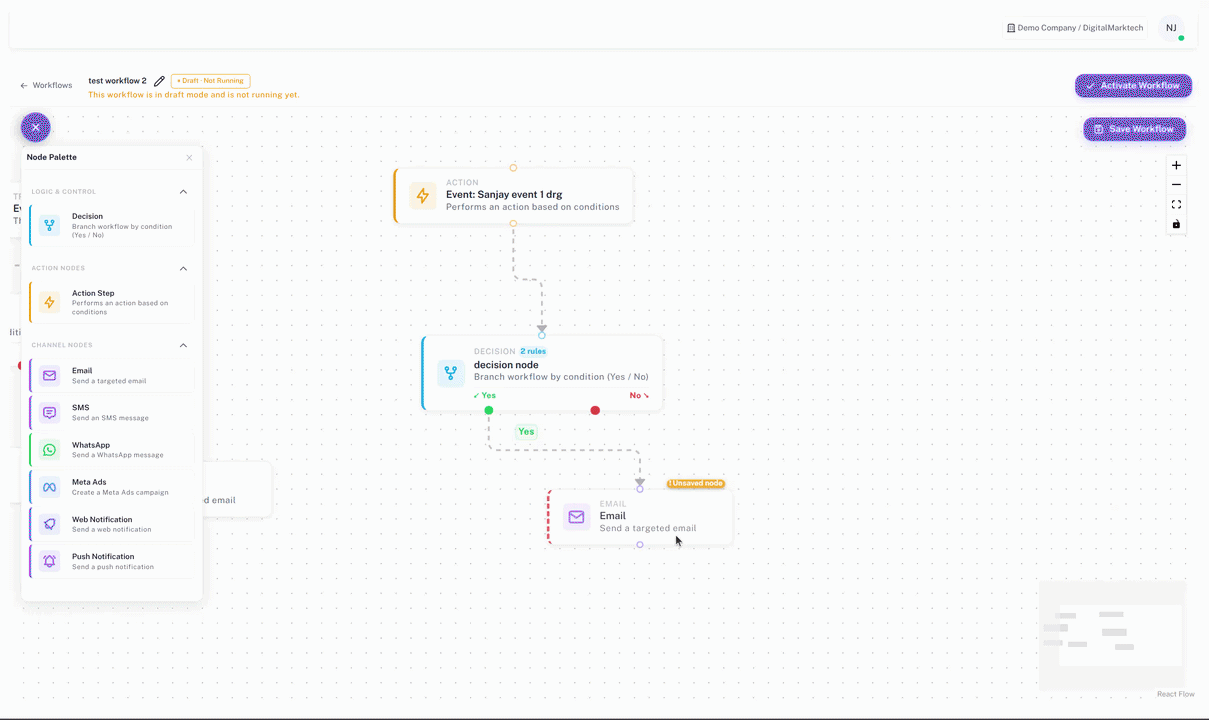 configure channel node