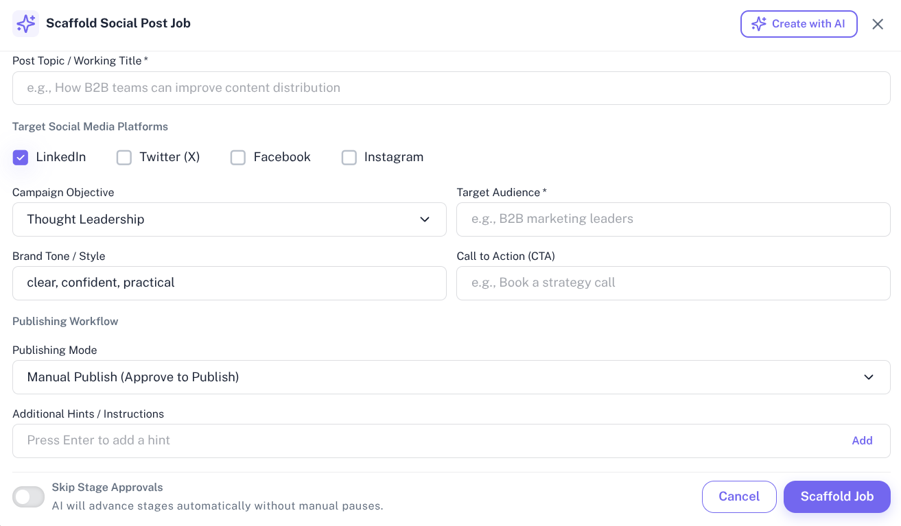 create social media content with AI